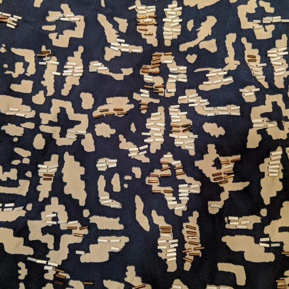 Women's Pendleton Navy Blue Blouse, Beaded M - Picture 4 of 8